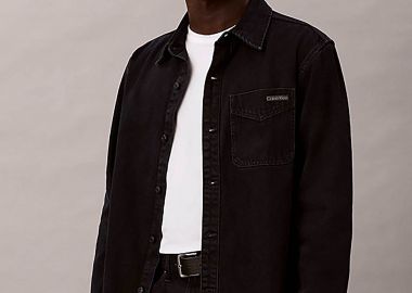 Calvin Klein Jeans ανδρικό denim overshirt με τσέπη και logo patch Regular Fit 