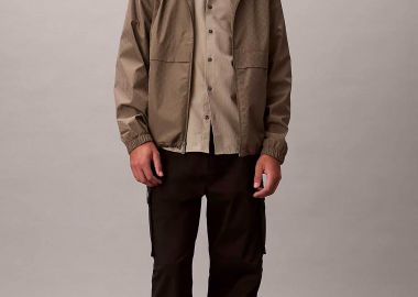 Calvin Klein Jeans ανδρικό παντελόνι cargo μονόχρωμο Regular Fit - LV040EM616 Μαύρο - CALVIN KLEIN JEANS - 