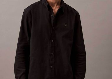 Calvin Klein Jeans ανδρικό πουκάμισο Oxford με λογότυπο στο στήθος - LV140EM125 Μαύρο - CALVIN KLEIN JEANS - 