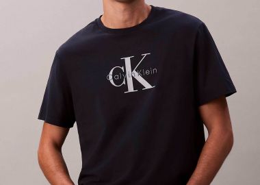Calvin Klein Jeans ανδρικό T-shirt μονόχρωμο με λογότυπο - LV04RB862G Σκούρο Μπλε - CALVIN KLEIN JEANS - 
