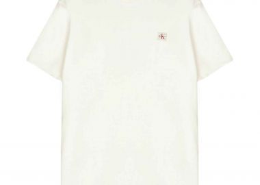Calvin Klein Jeans ανδρικό T-shirt μονόχρωμο με λογότυπο Regular Fit - LV04RC272G Λευκό - CALVIN KLEIN JEANS - 