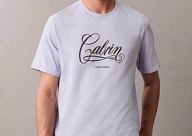 Calvin Klein Jeans ανδρικό T-shirt μονόχρωμο με λογότυπο Relaxed Fit - LV04RE804G Γαλάζιο - CALVIN KLEIN JEANS - 