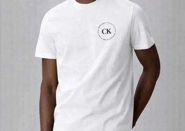 Calvin Klein Jeans ανδρικό T-shirt μονόχρωμο με λογότυπο Relaxed Fit - LV04RF801G Λευκό - CALVIN KLEIN JEANS - 