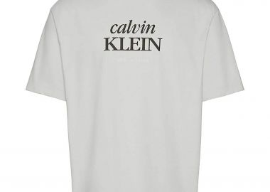 Calvin Klein Jeans ανδρικό T-shirt μονόχρωμο με λογότυπο Relaxed Fit - LV04RF818G Λευκό - CALVIN KLEIN JEANS - 