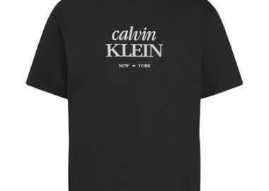 Calvin Klein Jeans ανδρικό T-shirt μονόχρωμο με λογότυπο Relaxed Fit - LV04RF818G Μαύρο - CALVIN KLEIN JEANS - 
