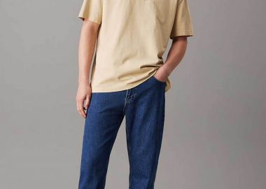 Calvin Klein Jeans ανδρικό τζιν παντελόνι πεντάτσεπο με λογότυπο Straight Fit - J30J323692 Denim Blue - CALVIN KLEIN JEANS - 