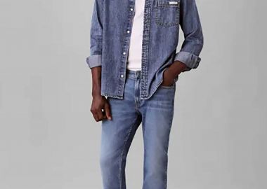 Calvin Klein Jeans ανδρικό τζιν παντελόνι πεντάτσεπο Slim Fit - LV04RE776G Denim Blue - CALVIN KLEIN JEANS - 