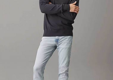 Calvin Klein Jeans ανδρικό τζιν παντελόνι πεντάτσεπο Slim Tapered Fit - J30J326517 Denim Blue Ανοιχτό - CALVIN KLEIN JEANS - 