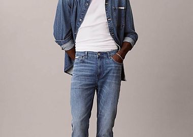 Calvin Klein Jeans ανδρικό τζιν παντελόνι πεντάτσεπο Tapered Fit - LV04RE781G Denim Blue - CALVIN KLEIN JEANS - 