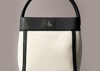 Calvin Klein Jeans γυναικεία canvas τσάντα bucket με monogram - LV04F3348G Λευκό - CALVIN KLEIN JEANS - 