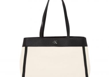 Calvin Klein Jeans γυναικεία canvas τσάντα tote με monogram - LV04F3503G Λευκό - CALVIN KLEIN JEANS - 