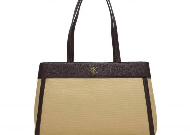 Calvin Klein Jeans γυναικεία canvas τσάντα tote με monogram - LV04F3503G Μπεζ - CALVIN KLEIN JEANS - 