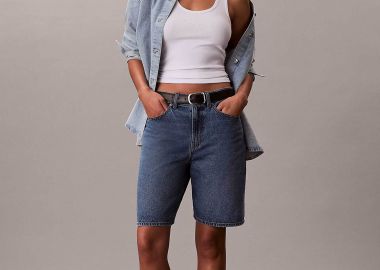 Calvin Klein Jeans γυναικεία denim βερμούδα - LV047F674G Denim Blue - CALVIN KLEIN JEANS - 