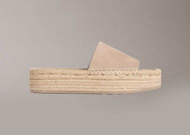 Calvin Klein Jeans γυναικεία nubuck flatforms με monogram 