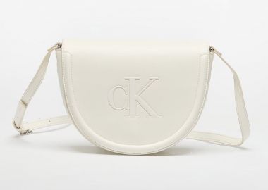 Calvin Klein Jeans γυναικεία τσάντα crossbody με ανάγλυφο λογότυπο - LV04F3221G Λευκό - CALVIN KLEIN JEANS - 