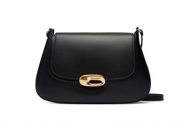 Calvin Klein Jeans γυναικεία τσάντα crossbody μονόχρωμη με μεταλλικό λογότυπο - LV04F3401G Μαύρο - CALVIN KLEIN JEANS - 