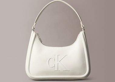 Calvin Klein Jeans γυναικεία τσάντα ώμου με ανάγλυφο λογότυπο - LV04F3230G Λευκό - CALVIN KLEIN JEANS - 
