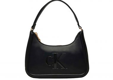Calvin Klein Jeans γυναικεία τσάντα ώμου με ανάγλυφο λογότυπο - LV04F3230G Μαύρο - CALVIN KLEIN JEANS - 