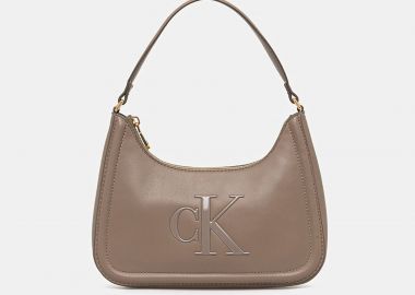 Calvin Klein Jeans γυναικεία τσάντα ώμου με ανάγλυφο λογότυπο - LV04F3230G Μπεζ - CALVIN KLEIN JEANS - 