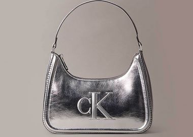 Calvin Klein Jeans γυναικεία τσάντα ώμου με ανάγλυφο λογότυπο - LV04F3332G Ασημί - CALVIN KLEIN JEANS - 