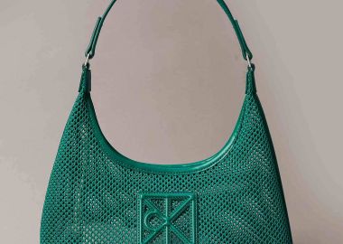 Calvin Klein Jeans γυναικεία τσάντα ώμου με διάτρητο σχέδιο και monogram - LV04F3381G Πράσινο - CALVIN KLEIN JEANS - 