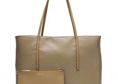Calvin Klein Jeans γυναικεία τσάντα tote με all-over logo print - LV04F3266G Μπεζ - CALVIN KLEIN JEANS - 