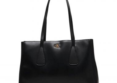 Calvin Klein Jeans γυναικεία τσάντα tote μονόχρωμη με λογότυπο - LV04F3442G Μαύρο - CALVIN KLEIN JEANS - 
