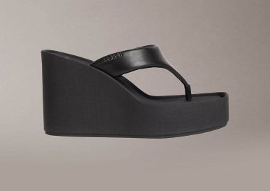 Calvin Klein Jeans γυναικείες δερμάτινες πλατφόρμες με λογότυπο 
