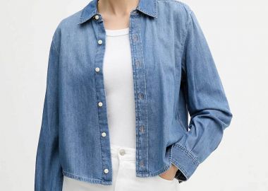 Calvin Klein Jeans γυναικείο denim πουκάμισο Relaxed Fit - LV047E902G Denim Blue - CALVIN KLEIN JEANS - 