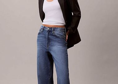 Calvin Klein Jeans γυναικείο παντελόνι τζιν Barrel Fit - LV047E626G Denim Blue - CALVIN KLEIN JEANS - 