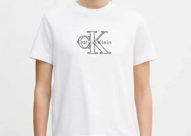 Calvin Klein Jeans γυναικείο T-shirt μονόχρωμο με λογότυπο Regular Fit - LV047E819G Λευκό - CALVIN KLEIN JEANS - 