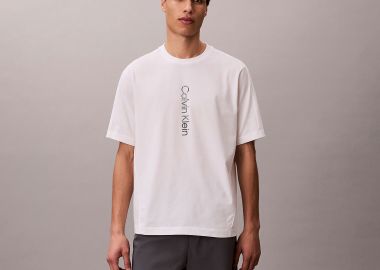 CALVIN KLEIN PERFORMANCE COTTON BLEND GYM T-SHIRT ΑΣΠΡΟ - CALVIN KLEIN PERFORMANCE - 