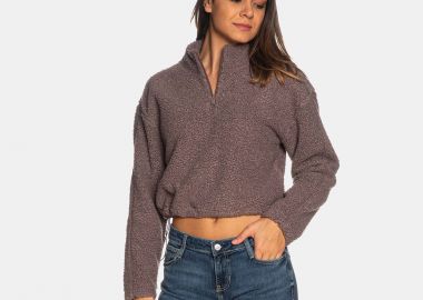 CALVIN KLEIN PERFORMANCE CROPPED SHERPA FLEECE HALF-ZIP PULLOVER ΜΩΒ - CALVIN KLEIN PERFORMANCE - 