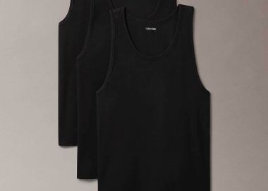 Calvin Klein σετ ανδρικά αμάνικα φανελάκια (3 τεμάχια) - LV00NB4184 Μαύρο - CALVIN KLEIN - 