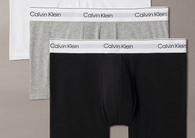 Calvin Klein σετ ανδρικά εσώρουχα boxer brief με λογότυπο (3 τεμάχια) - LV00NB4394 Γκρι - CALVIN KLEIN - 