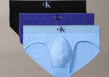 Calvin Klein σετ ανδρικά εσώρουχα brief με monogram (3 τεμάχια) - LV00NB4471 Μπλε -  - 
