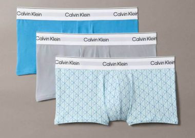 Calvin Klein σετ ανδρικά εσώρουχα trunk με λογότυπο (3 τεμάχια) - LV00NB4389 Γαλάζιο -  - 