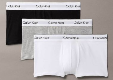 Calvin Klein σετ ανδρικά εσώρουχα trunk με λογότυπο (3 τεμάχια) - LV00NB4389 Γκρι -  - 