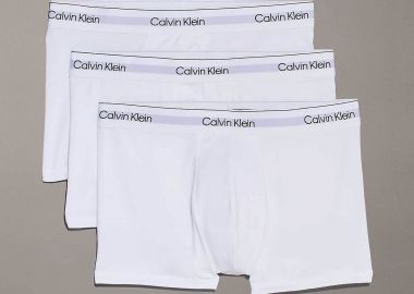 Calvin Klein σετ ανδρικά εσώρουχα trunk με λογότυπο (3 τεμάχια) - LV00NB4392 Λευκό - CALVIN KLEIN - 