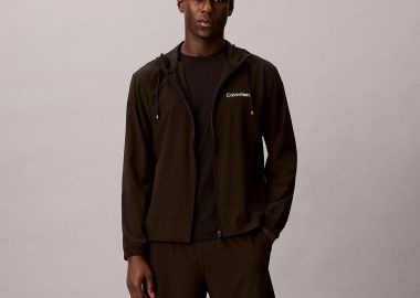 CALVIN KLEIN WATER-REPELLENT HOODED WINDBREAKER JACKET ΜΑΥΡΟ - CALVIN KLEIN PERFORMANCE - 