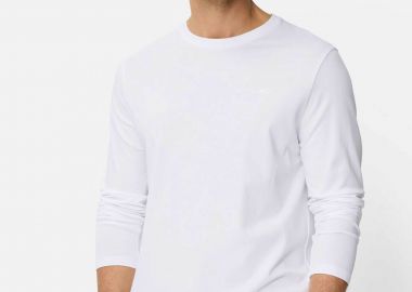 Camel Active ανδρική μακρυμάνικη μπλούζα με κεντημένο monogram Regular Fit - C261-409600-7T06 Λευκό - CAMEL ACTIVE - 