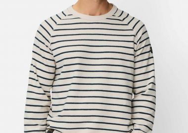 Camel Active ανδρική μπλούζα φούτερ με ριγέ σχέδιο Regular Fit - C261-409400-7W61 Υπόλευκο - CAMEL ACTIVE - 