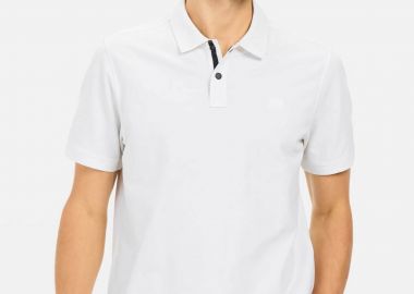 Camel Active ανδρική μπλούζα πόλο πικέ με κεντημένο monogram Regular Fit - C261-409920-5P01N Λευκό - CAMEL ACTIVE - 
