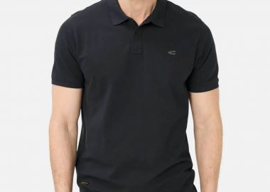Camel Active ανδρική μπλούζα πόλο πικέ με κεντημένο monogram Regular Fit - C261-409920-7P01 Μπλε Σκούρο - CAMEL ACTIVE - 