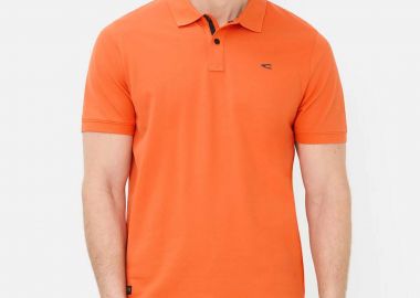 Camel Active ανδρική μπλούζα πόλο πικέ με κεντημένο monogram Regular Fit - C261-409920-7P01 Πορτοκαλί - CAMEL ACTIVE - 