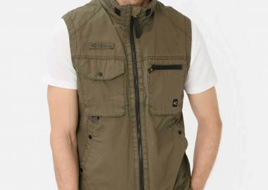 Camel Active ανδρικό αμάνικο μπουφάν με ψηλό λαιμό και τσέπες Regular Fit - C261-460140-7N60 Λαδί - CAMEL ACTIVE - 
