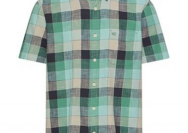 Camel Active ανδρικό κοντομάνικο πουκάμισο button down με τσέπη και κεντημένο monogram Regular Fit - C261-409261-7S61 Πράσινο - CAMEL ACTIVE - 