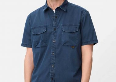 Camel Active ανδρικό κοντομάνικο πουκάμισο με flap τσέπες Regular Fit - C261-409270-7S70 Μπλε Σκούρο - CAMEL ACTIVE - 