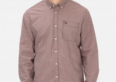 Camel Active ανδρικό πουκάμισο button down με καρό σχέδιο και τσέπη με monogram Regular Fit - C261-409103-7S03 Κεραμιδί - CAMEL ACTIVE - 