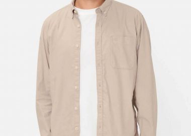 Camel Active ανδρικό πουκάμισο button down με τσέπη και κεντημένο monogram Regular Fit - C261-409116-7S16 Μπεζ - CAMEL ACTIVE - 
